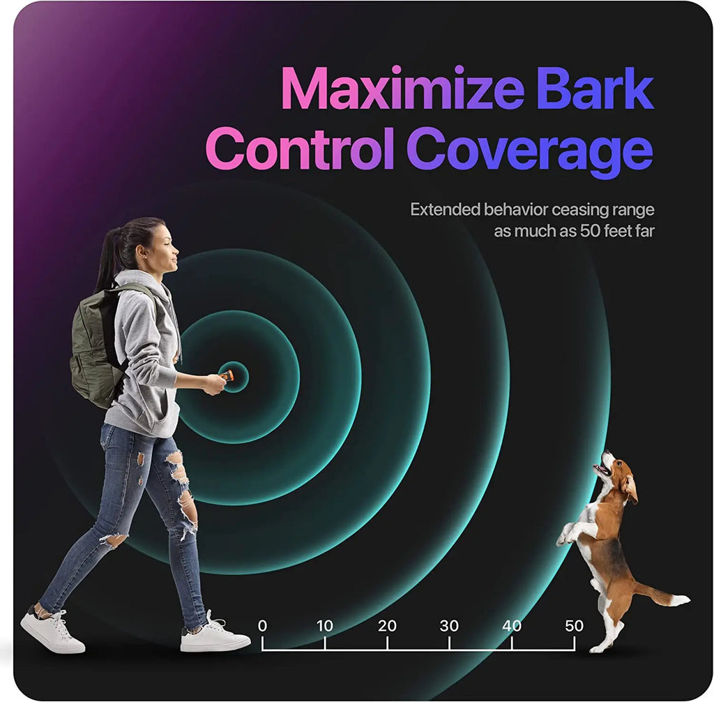  Ultrasonic Dog Training Device Rechargeable anti Dog Bark Deterrent Device with LED Flashlight