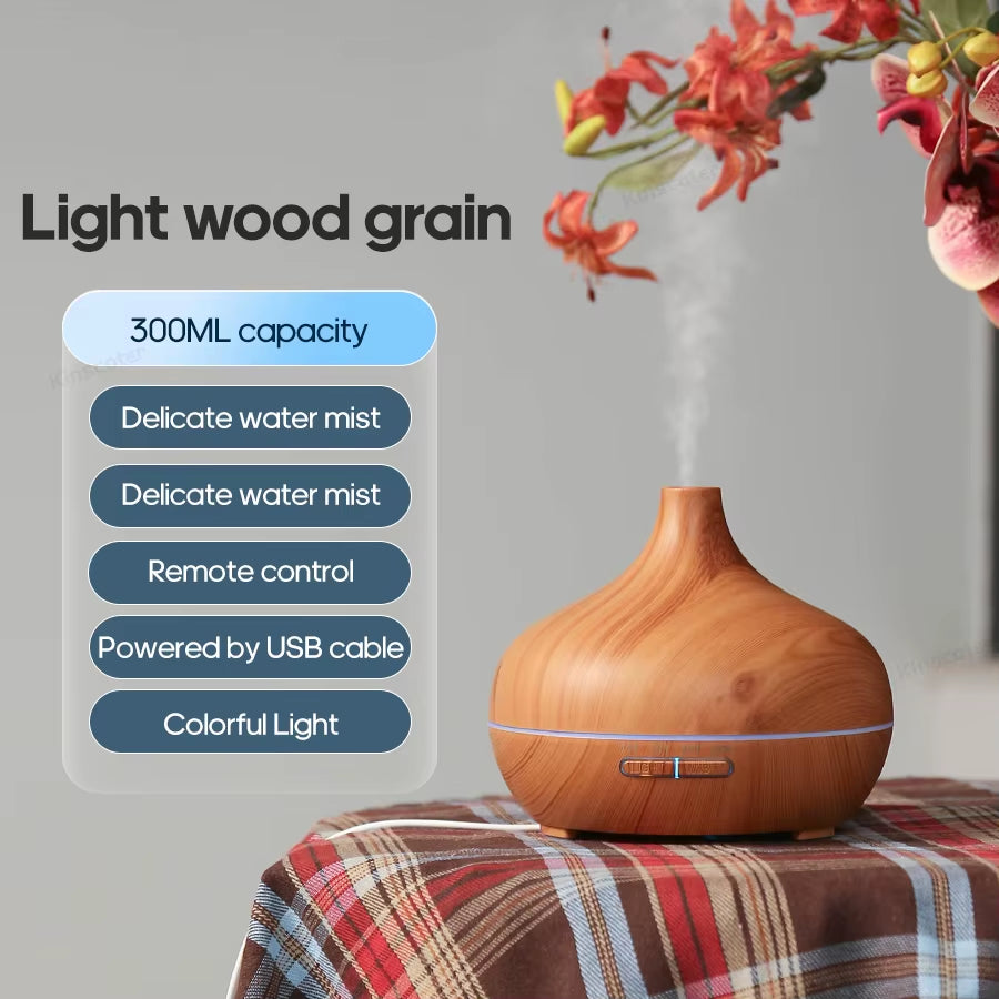Wood Grain Aromatherapy Diffuser USB Humidifier Desktop Air Purifier Essential Oil Aroma Cool Mist Difusor