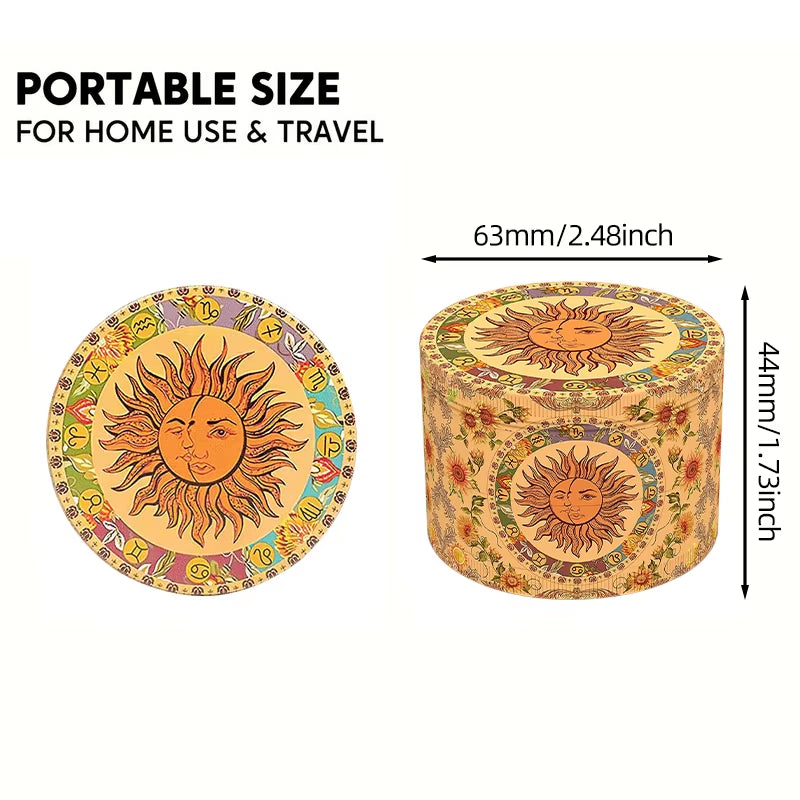 Mini Herb Grinders Metal for Smoking 4 Layers 63Mm Mill Zinc Alloy Tobacco Dry Herbal Grass Grinder Smoke Crusher Accessories