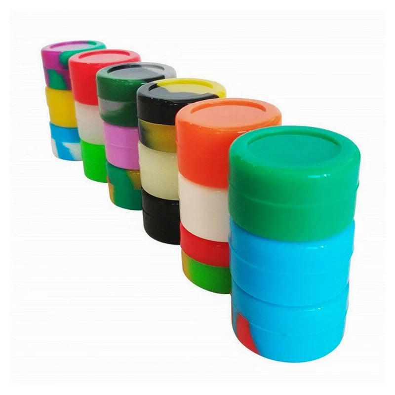 100Pcs Mini Nonstick Silicone Container Box Non-Stick Oil Wax Storage Pot Jar Travel Bottle for Face Cream Liquid Ointment