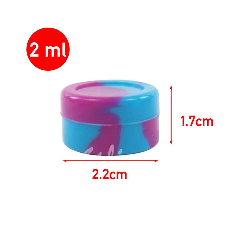 100Pcs Mini Nonstick Silicone Container Box Non-Stick Oil Wax Storage Pot Jar Travel Bottle for Face Cream Liquid Ointment