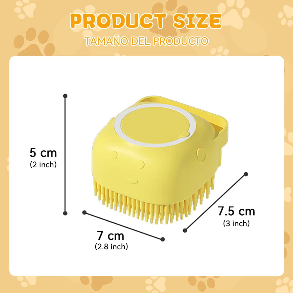 Dog Bath Brush Silicone Pet Shampoo Brush Soap Dog Scrubber Cat Massage Grooming Wash Comb Soft Rubber Puppy Clean Brush