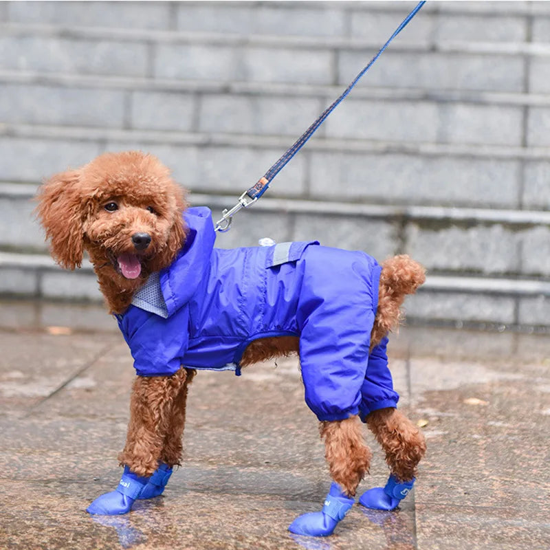 4Pcs Pet Waterproof  Anti-Slip Rubber Boot for rain and snow