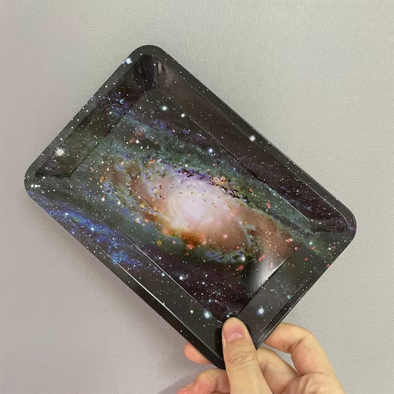 180*125Mm Pink Girly Metal Rolling Tray Tobacco Herb Trays Smoking Accessories Rolling Tool 420 Leaves Print